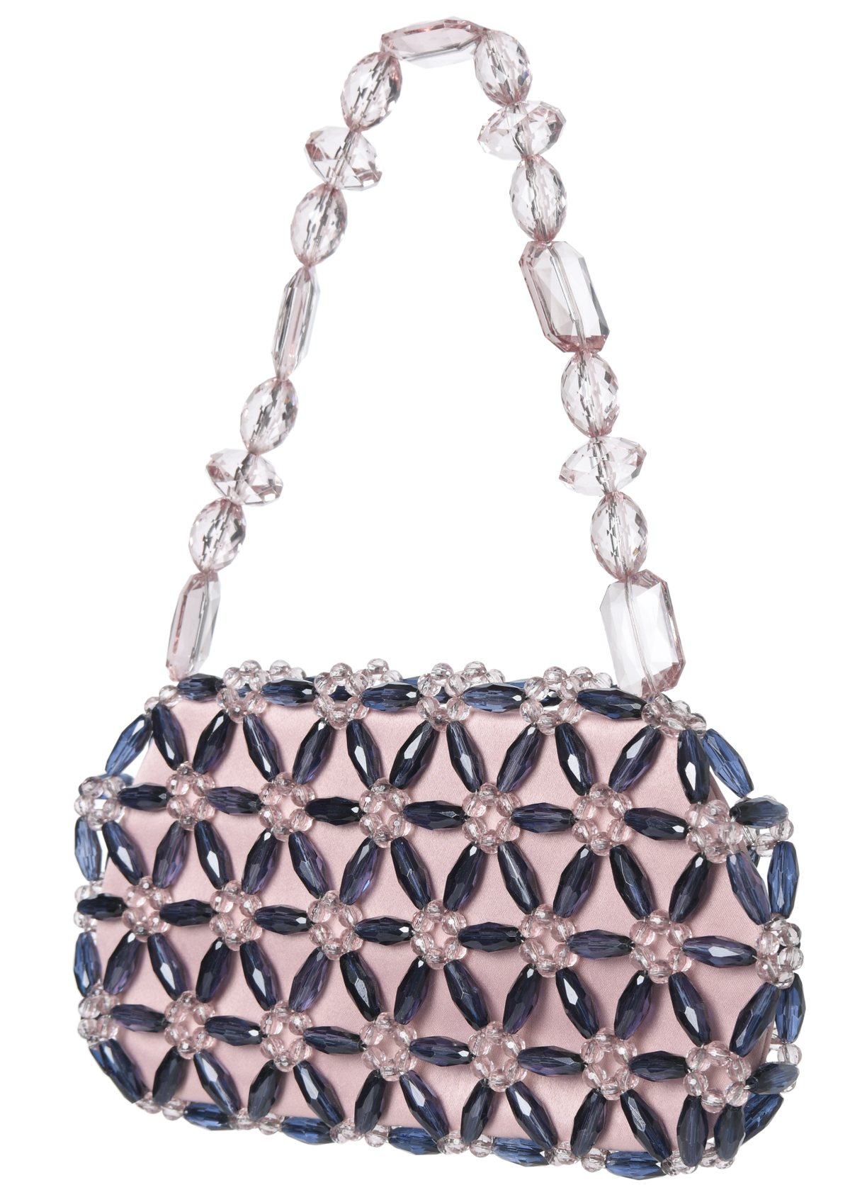 Dusty Rose & Navy Blue Tebea Shoulder Bag
