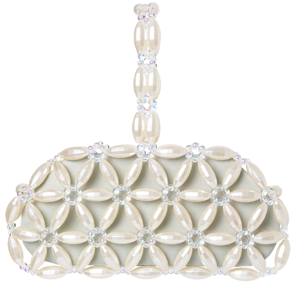 Ivory & Pale Mint Tebea Top Handle Bag
