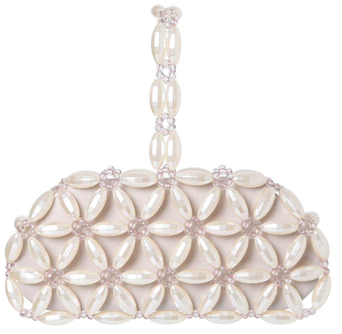 Ivory & Pink Pale Tebea Top Handle Bag