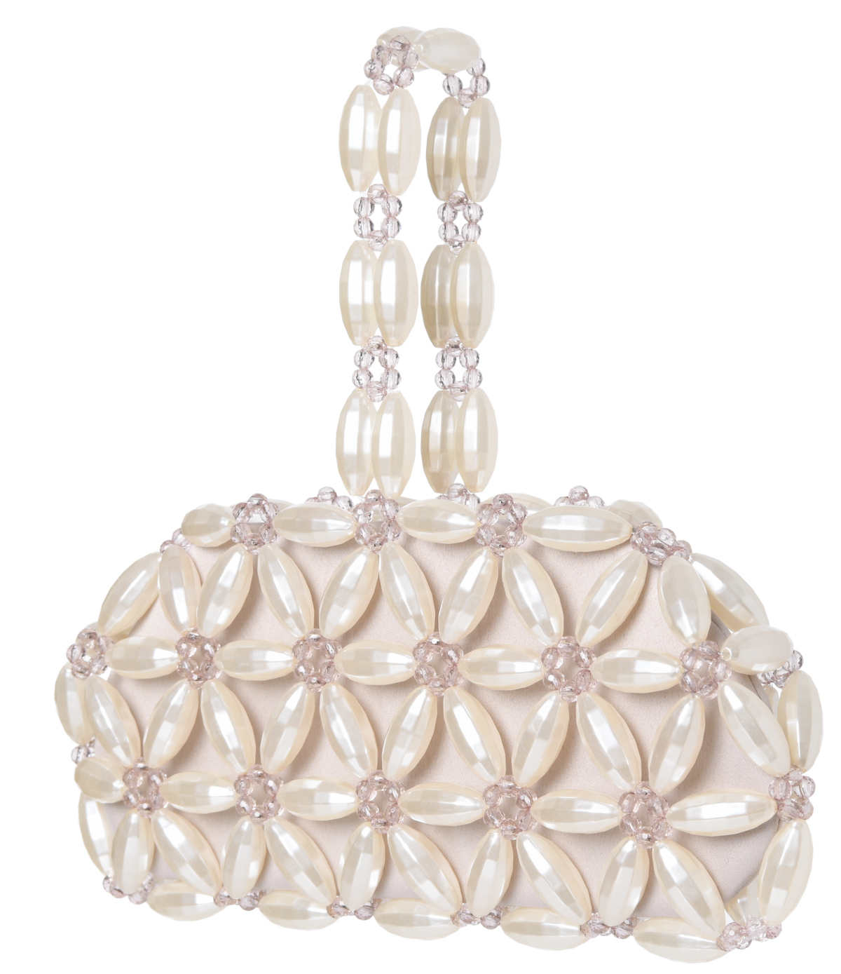 Ivory & Pink Pale Tebea Top Handle Bag