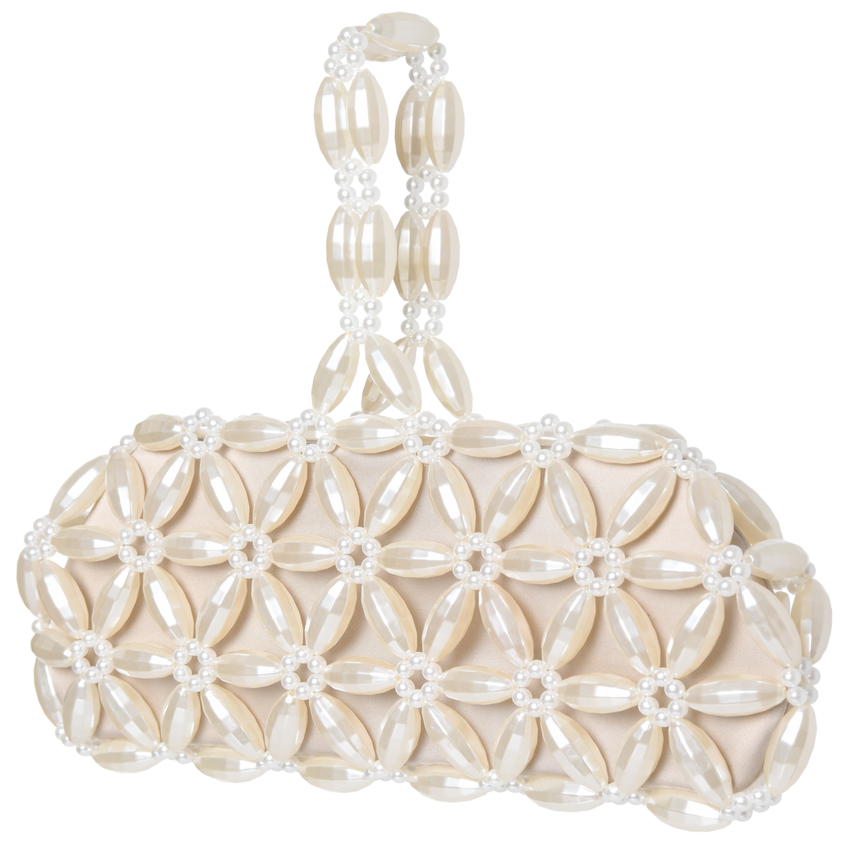 Ivory & Cream Large Tebea Top Handle Bag