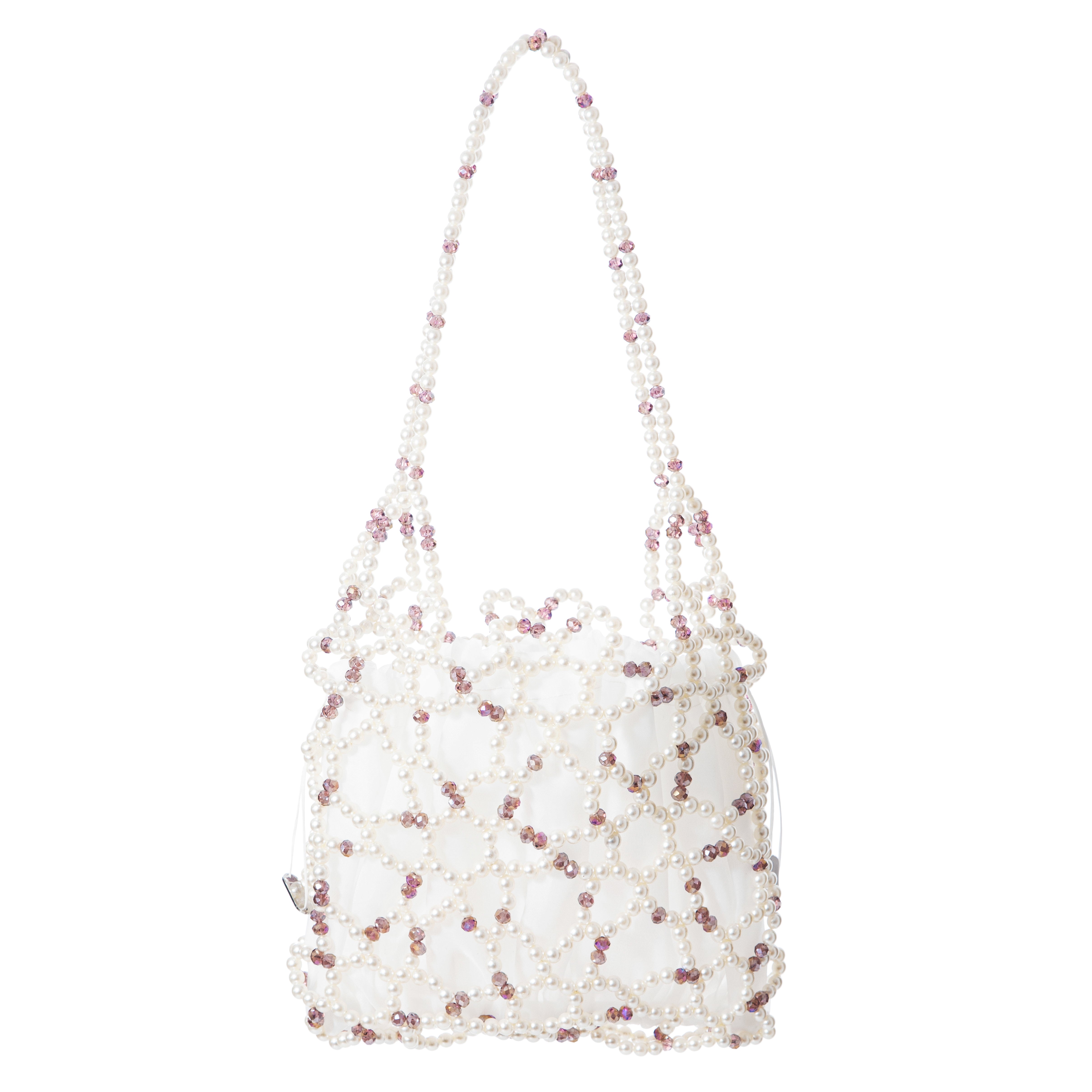 Ivory & Purple Jasmine Shoulder Bag