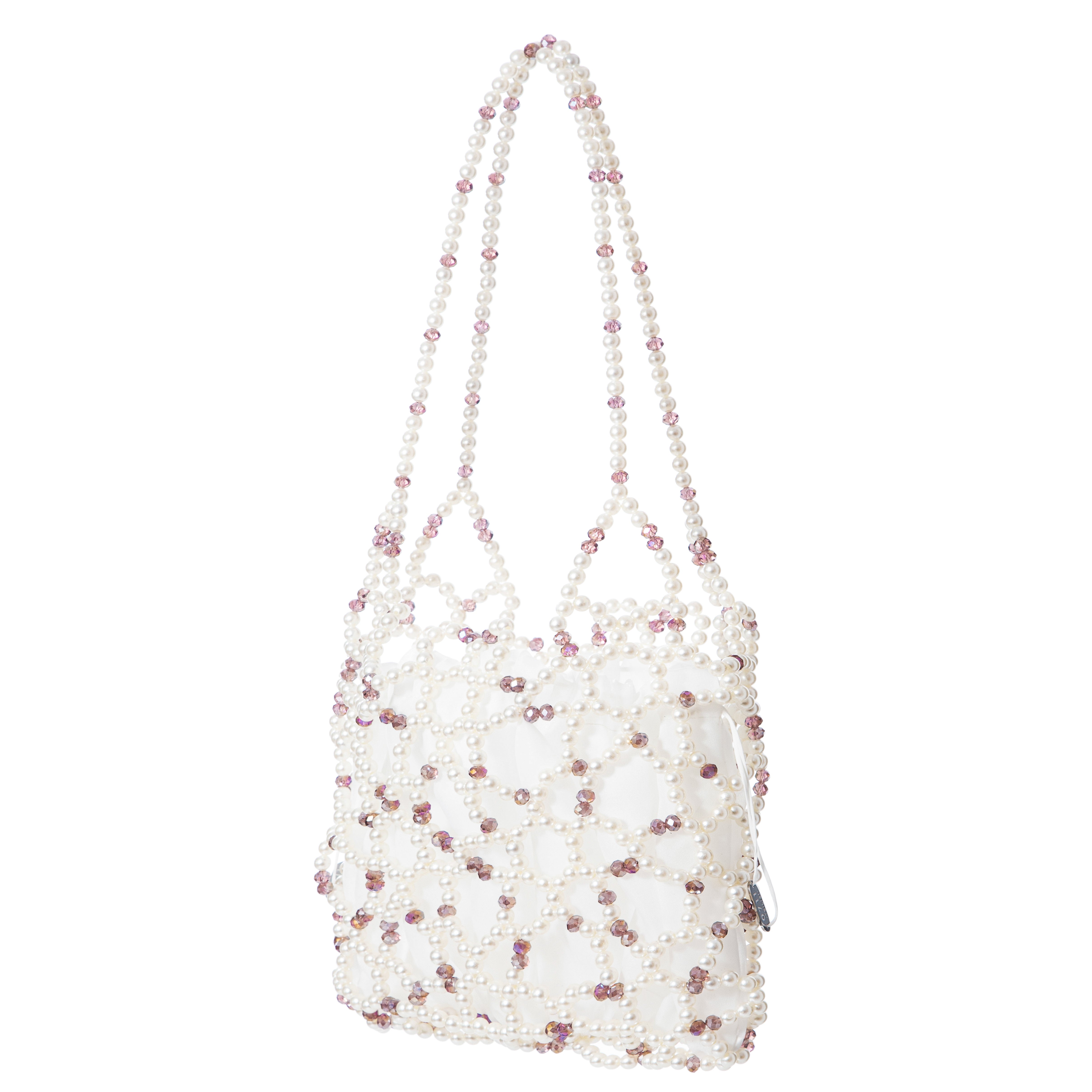 Ivory & Purple Jasmine Shoulder Bag