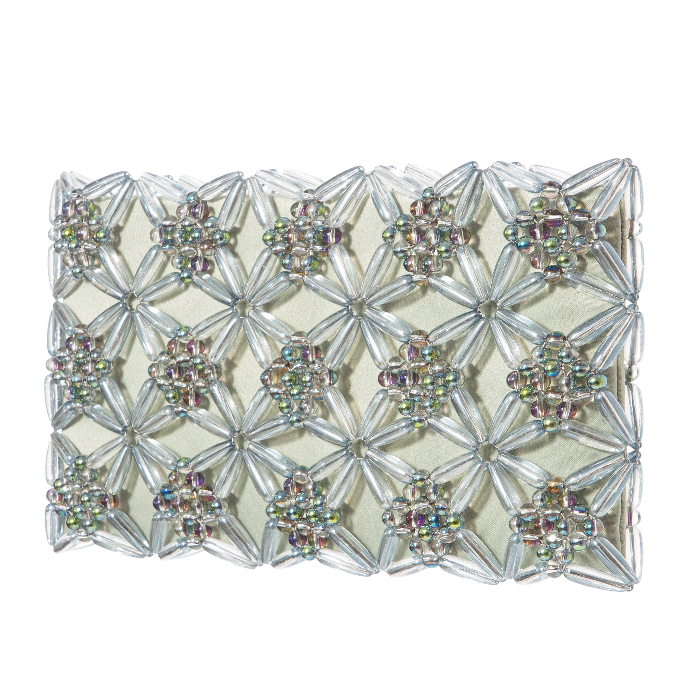 Light Grey & Frosty Green Rhea Clutch