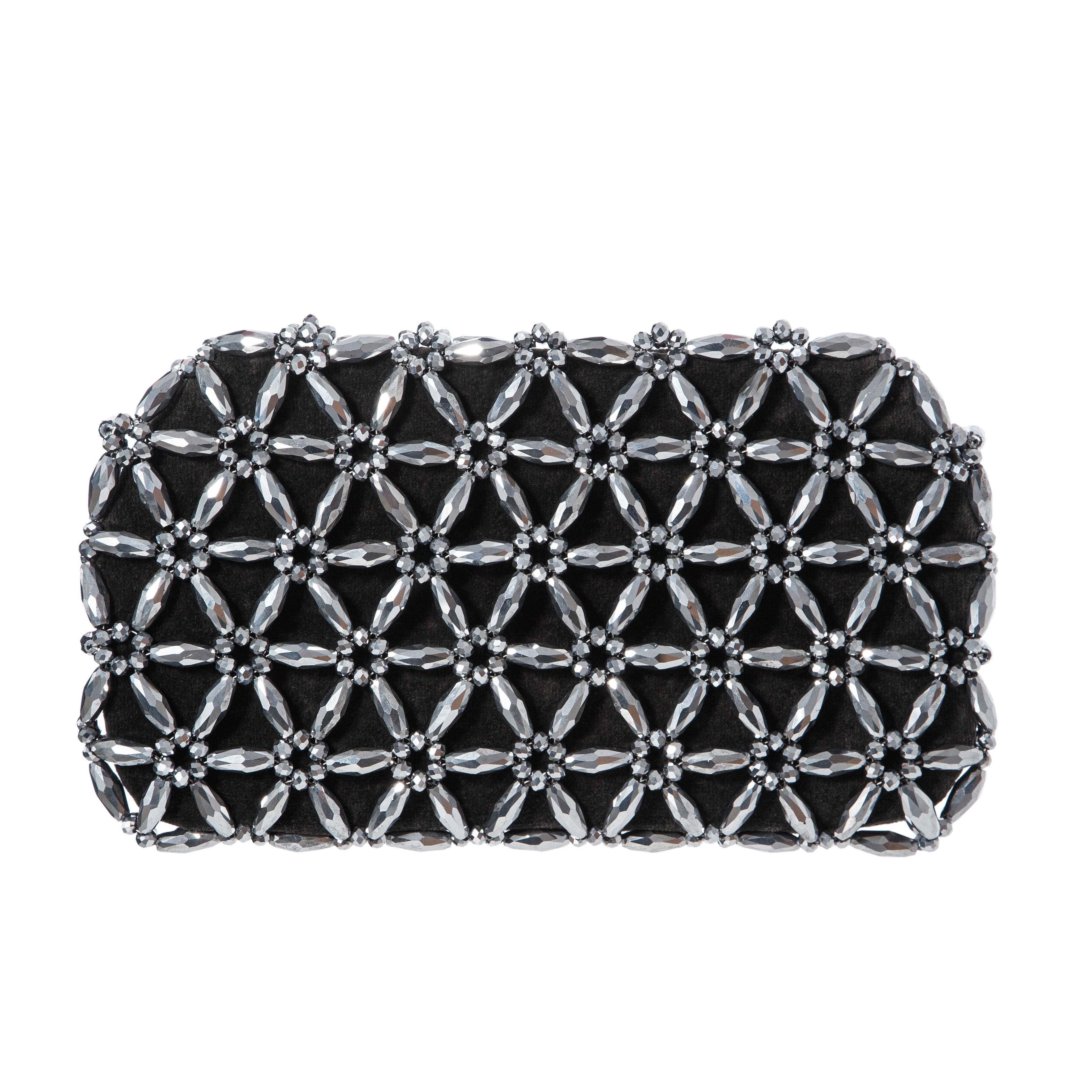 Silver Large Tebea Clutch