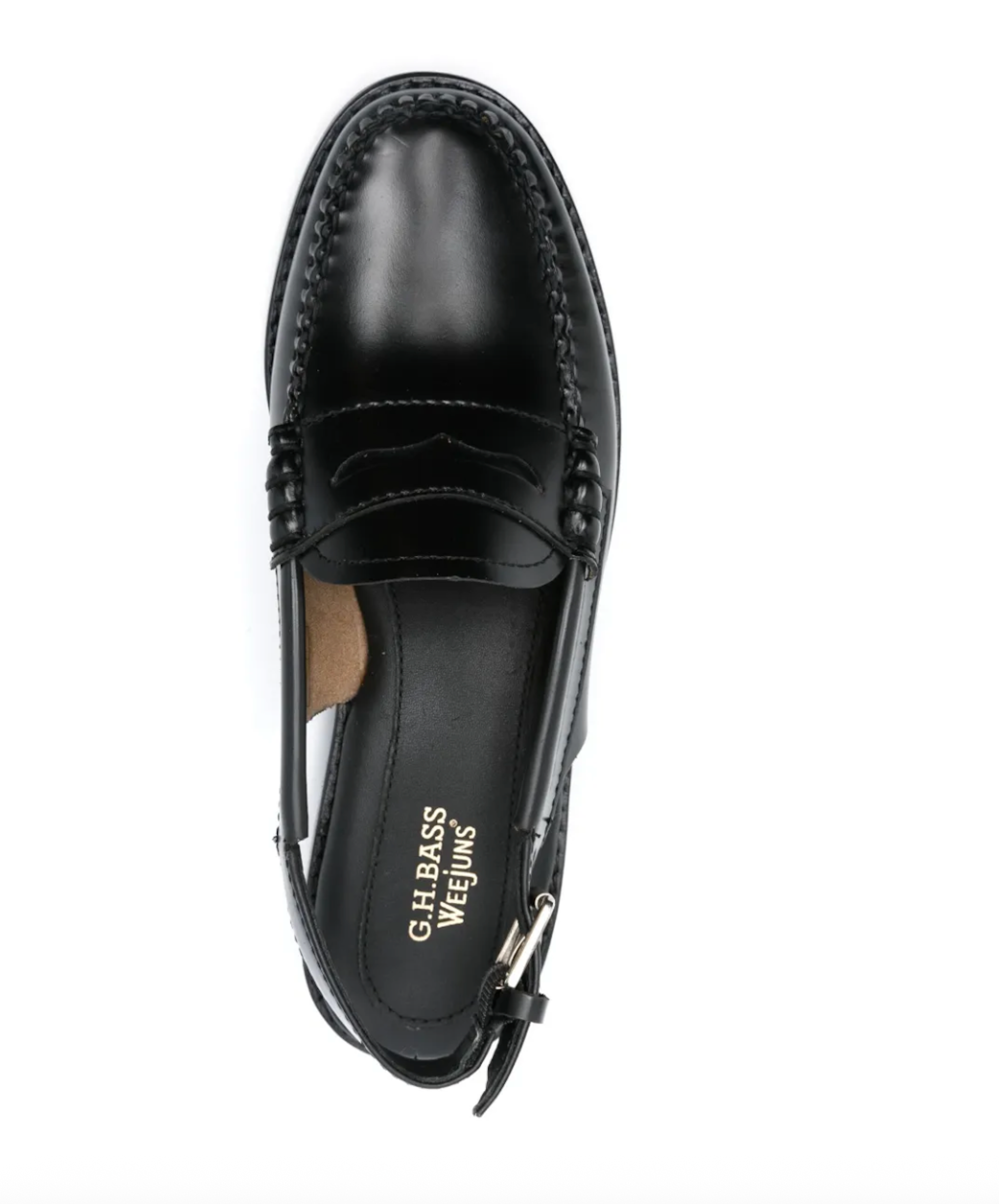 Penny Slingback buckle strap loafers
