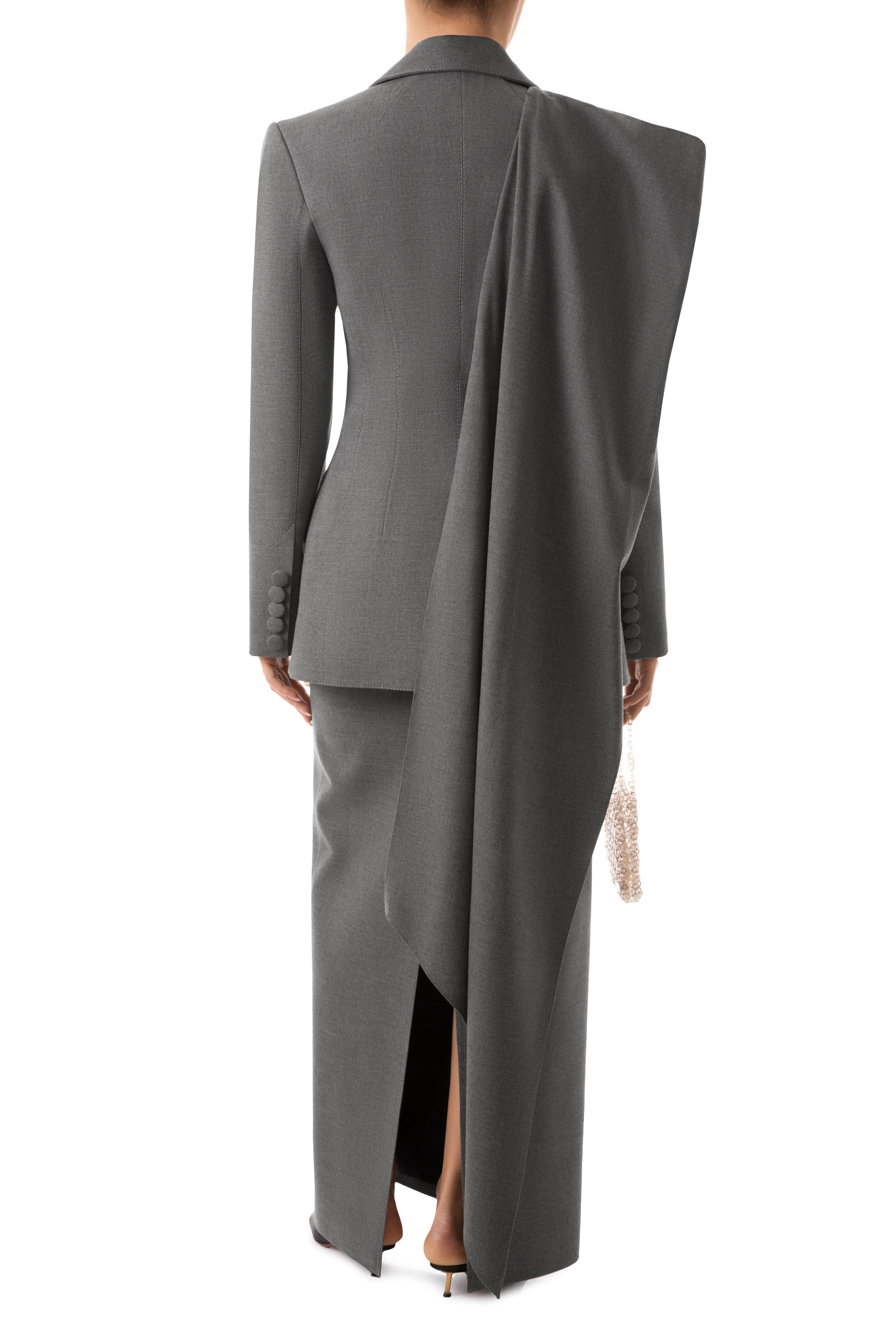 CHARCOAL CUTOUT SKIRT