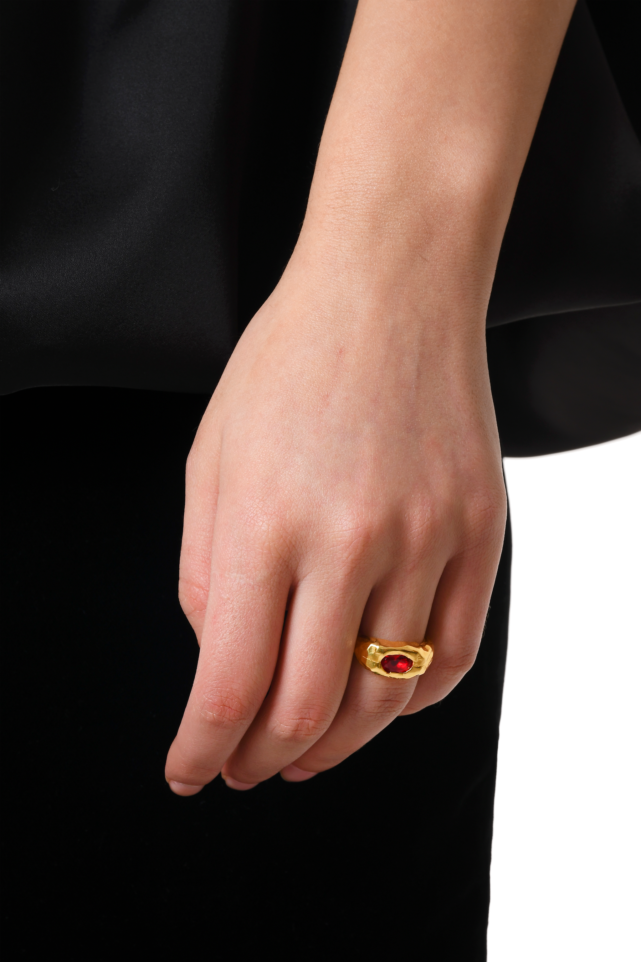 Leo Ring with Red Gem