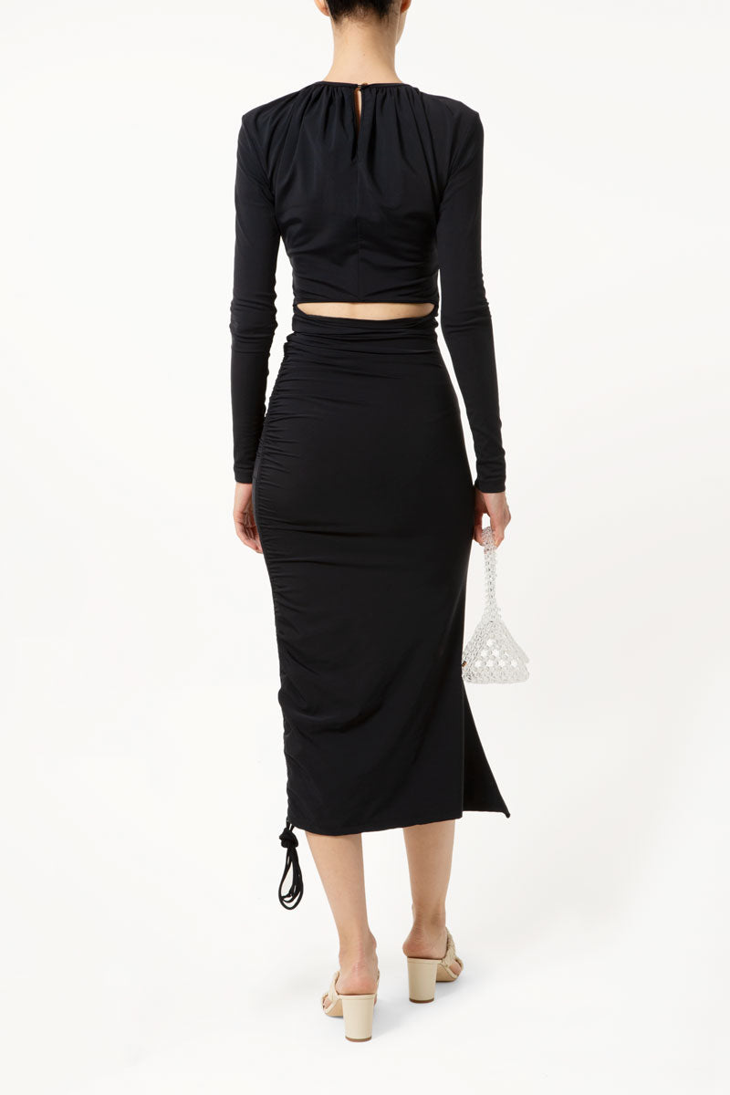 Black gathered Dress