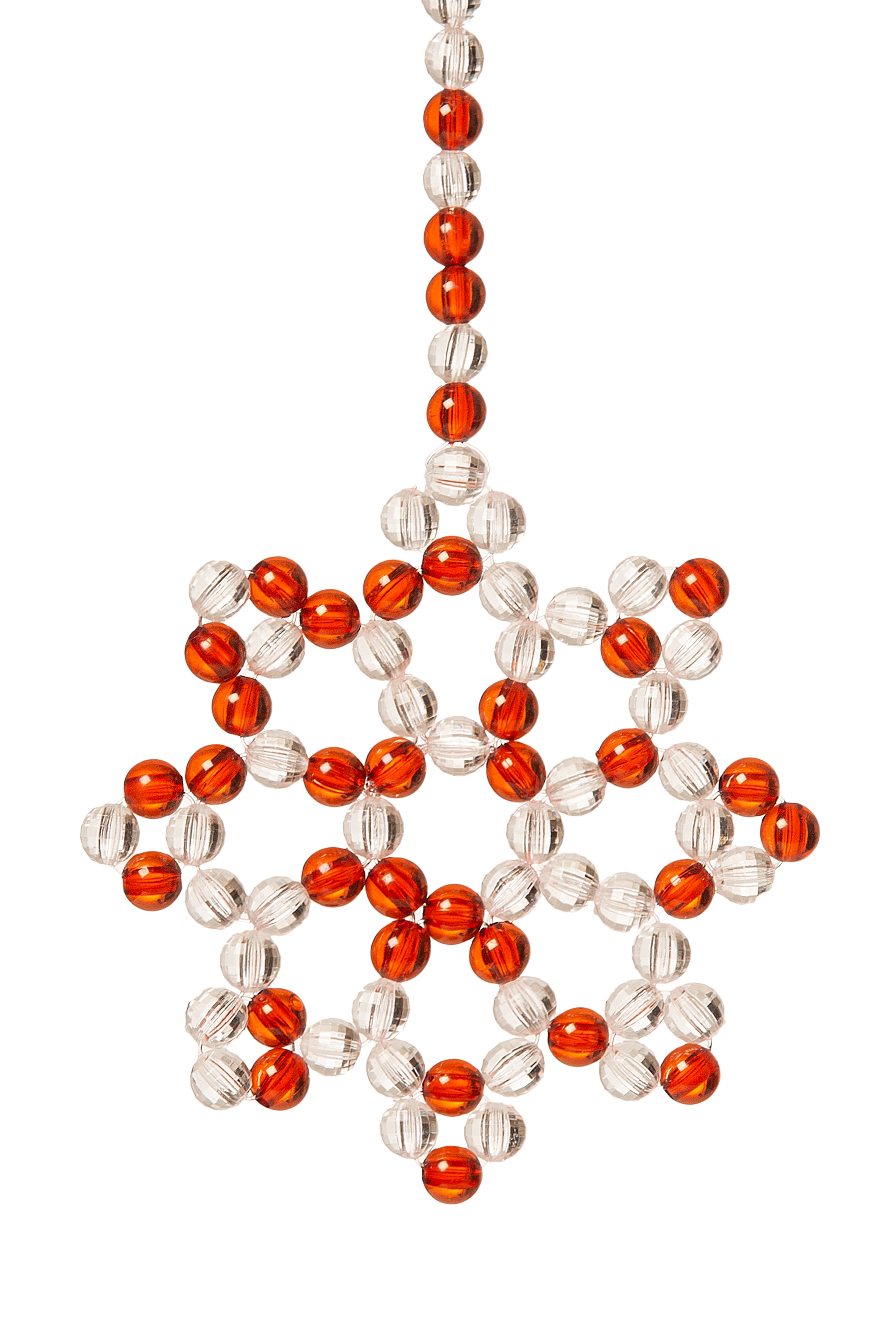 Transparent & Red Snowflake Keychain