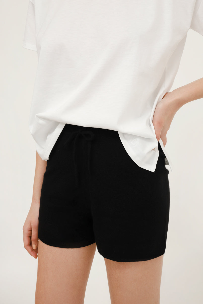 Black Cashmere Shorts
