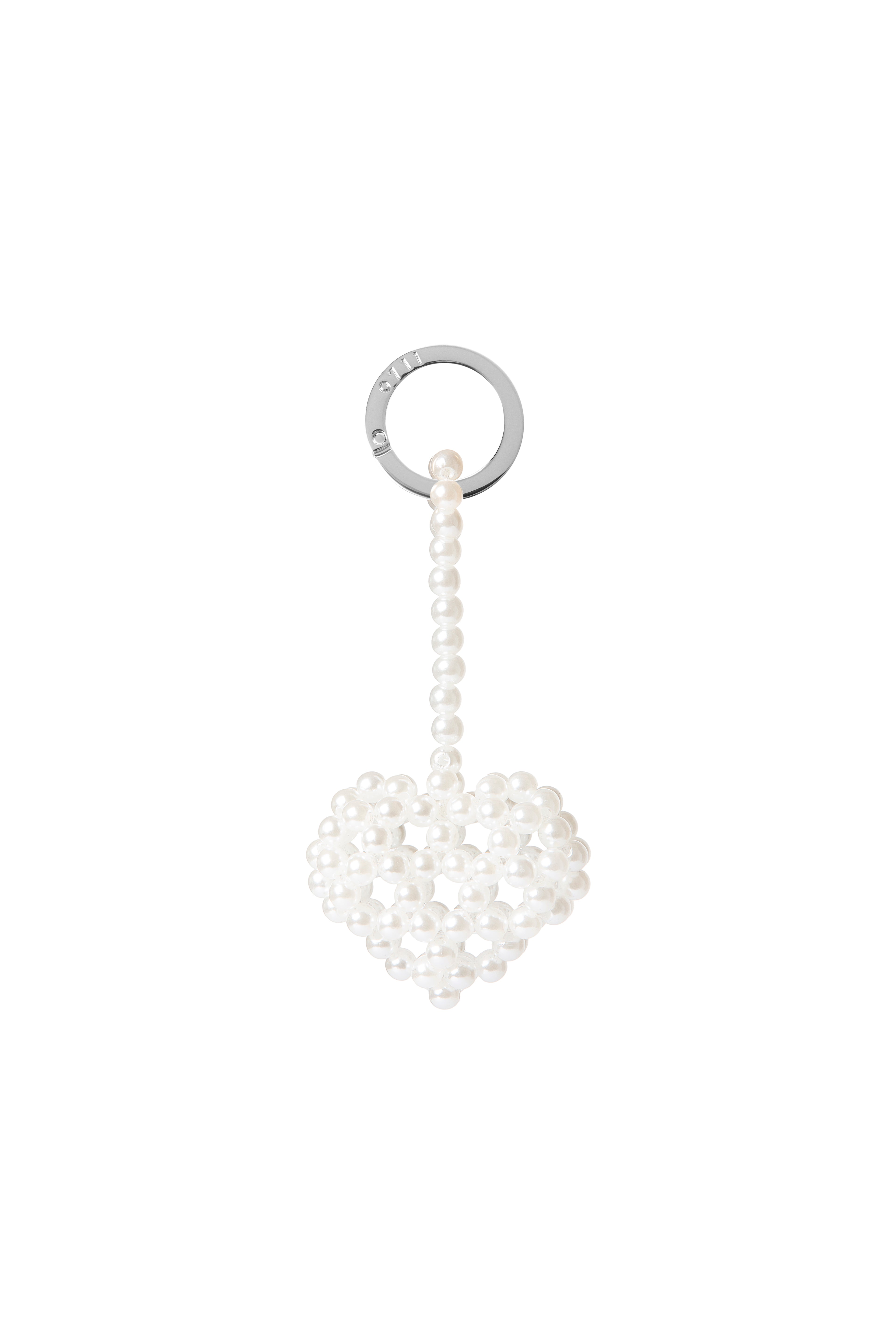 Tiny Pearl Heart-Shaped Keychain
