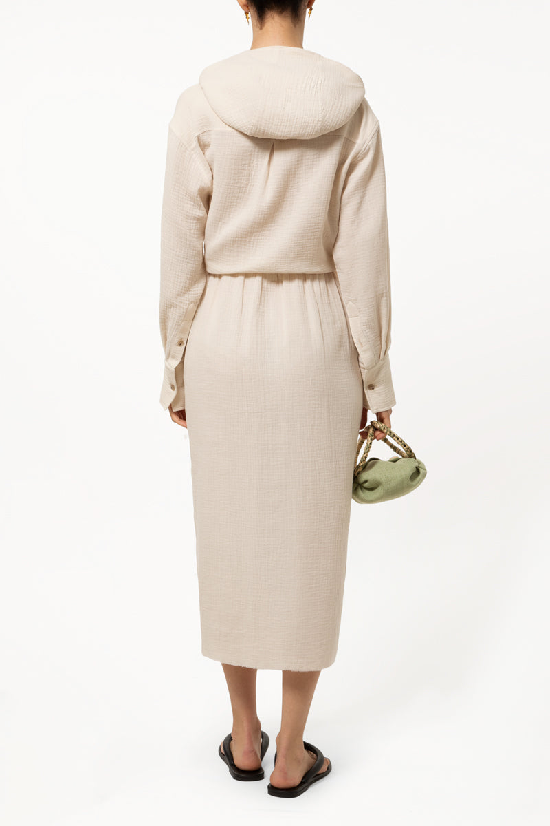 Beige Button Down Skirt