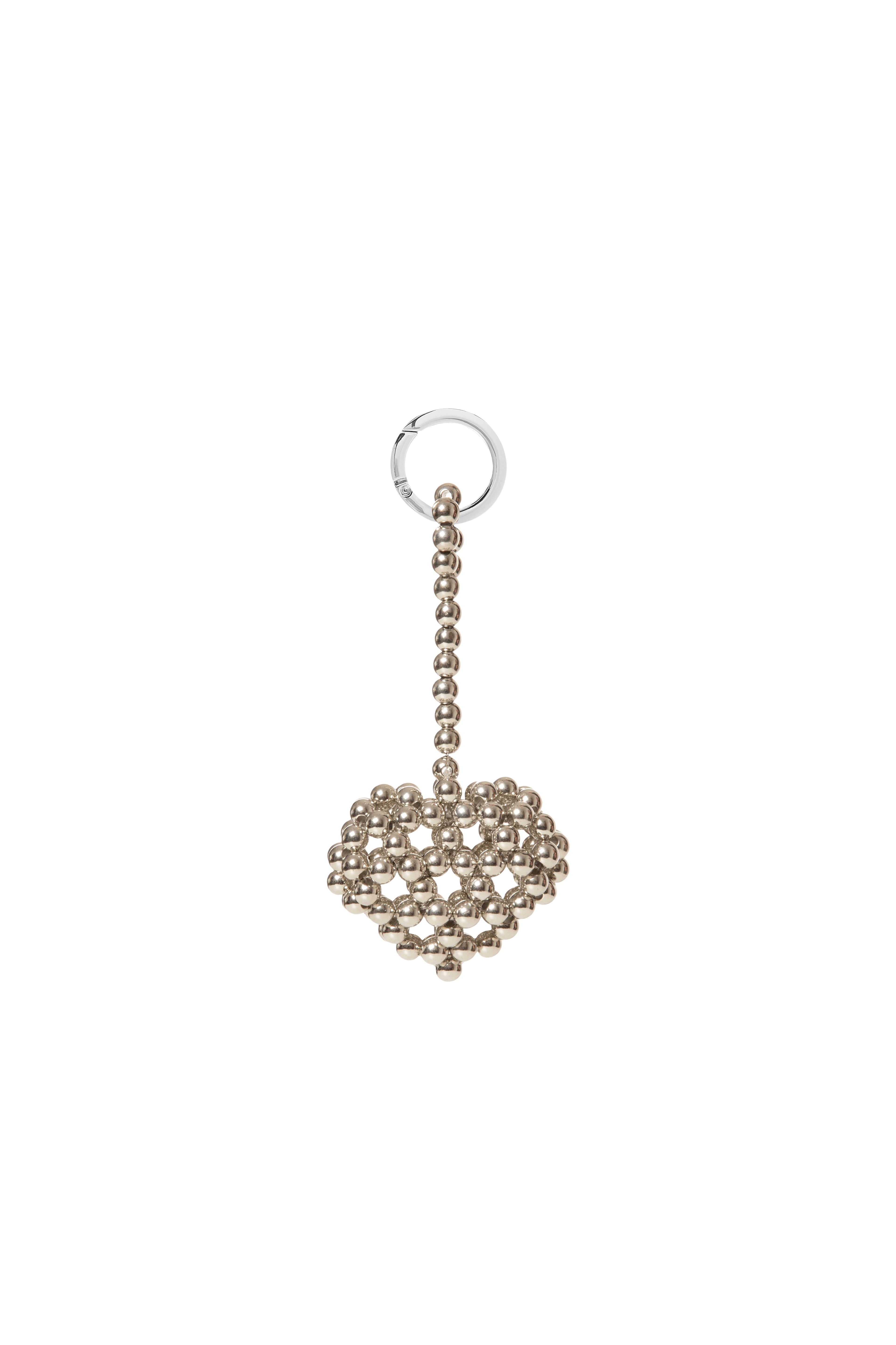 Small Silver Heart-Shaped Keychain