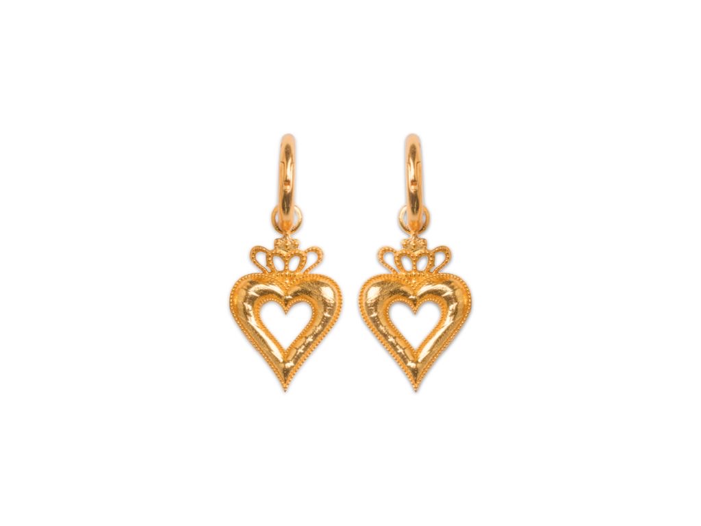 Gold Plated Heart Hoops Earrings