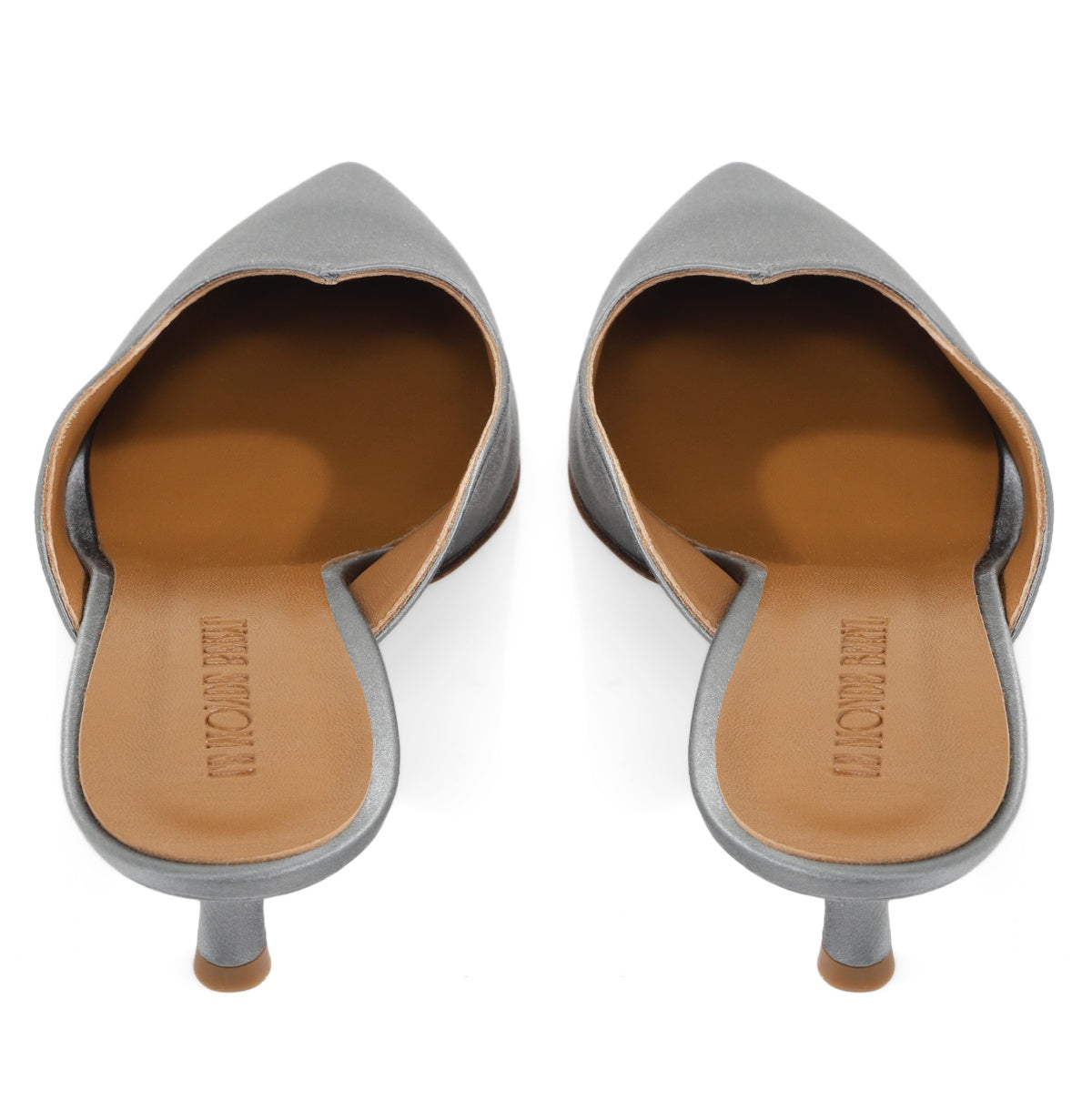 Sky Blue Satin Mules