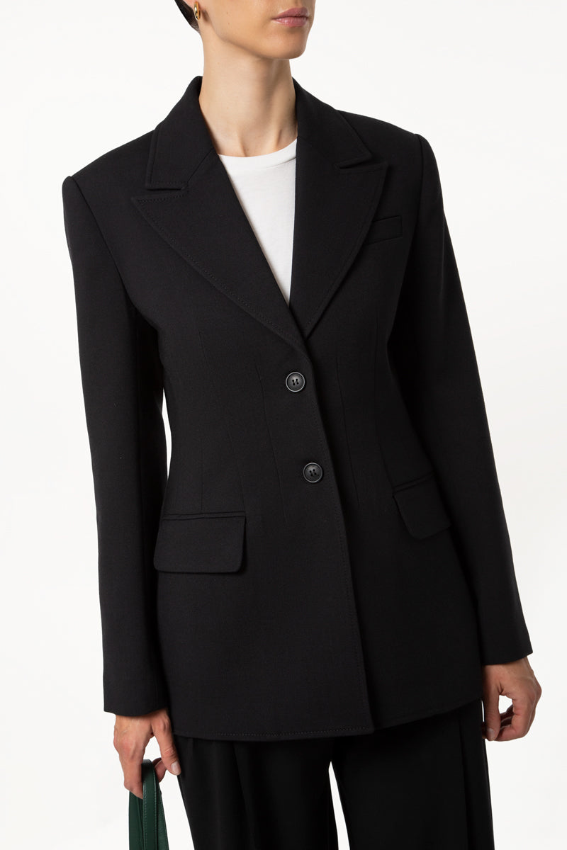 Black Corset Stitch Blazer