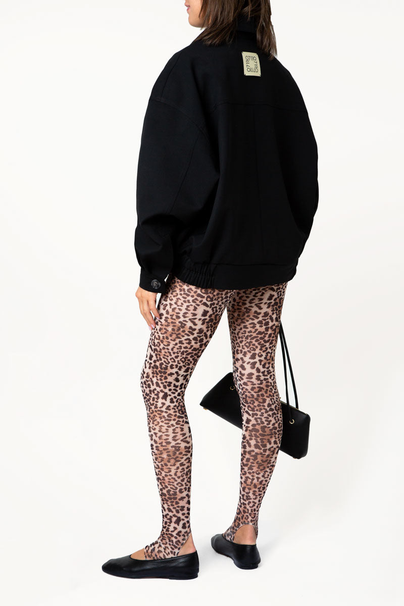 Brown Leopard-Print Stirrup Leggings