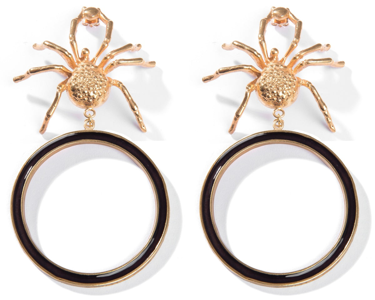 Gold Spider Earrings