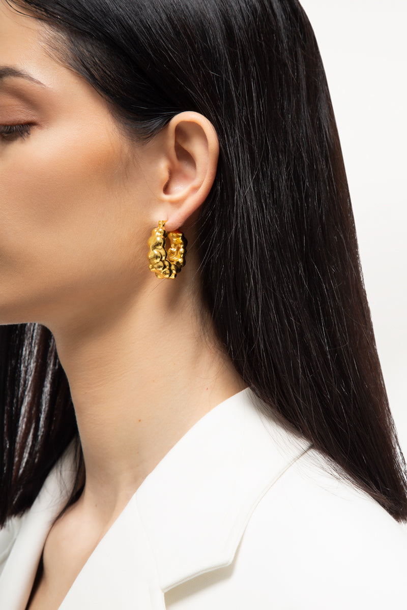 Gold Bubble Hoops