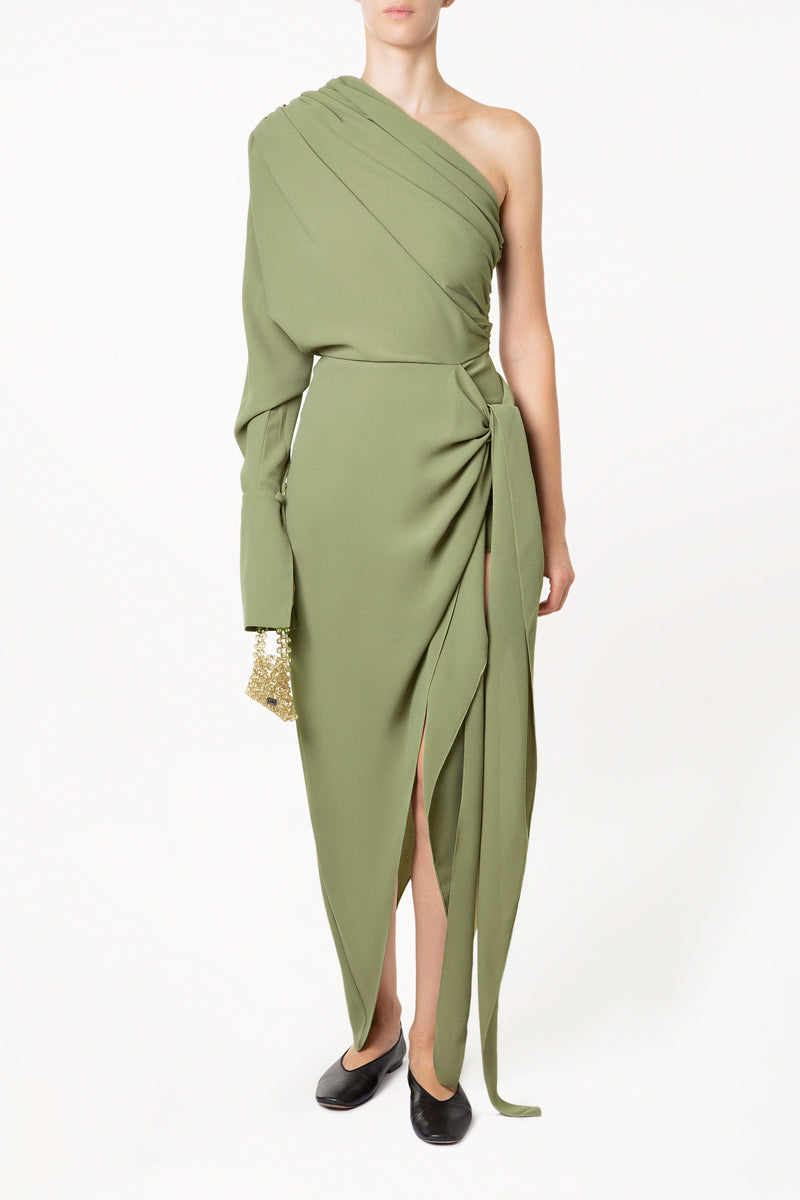 Khaki Asymmetric Dress