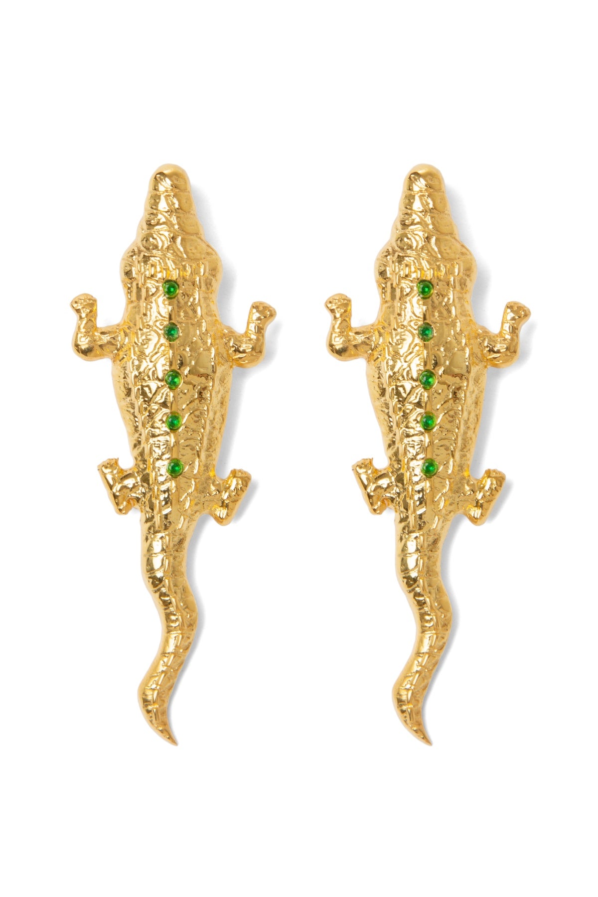 Crocodile Earrings with Crystals