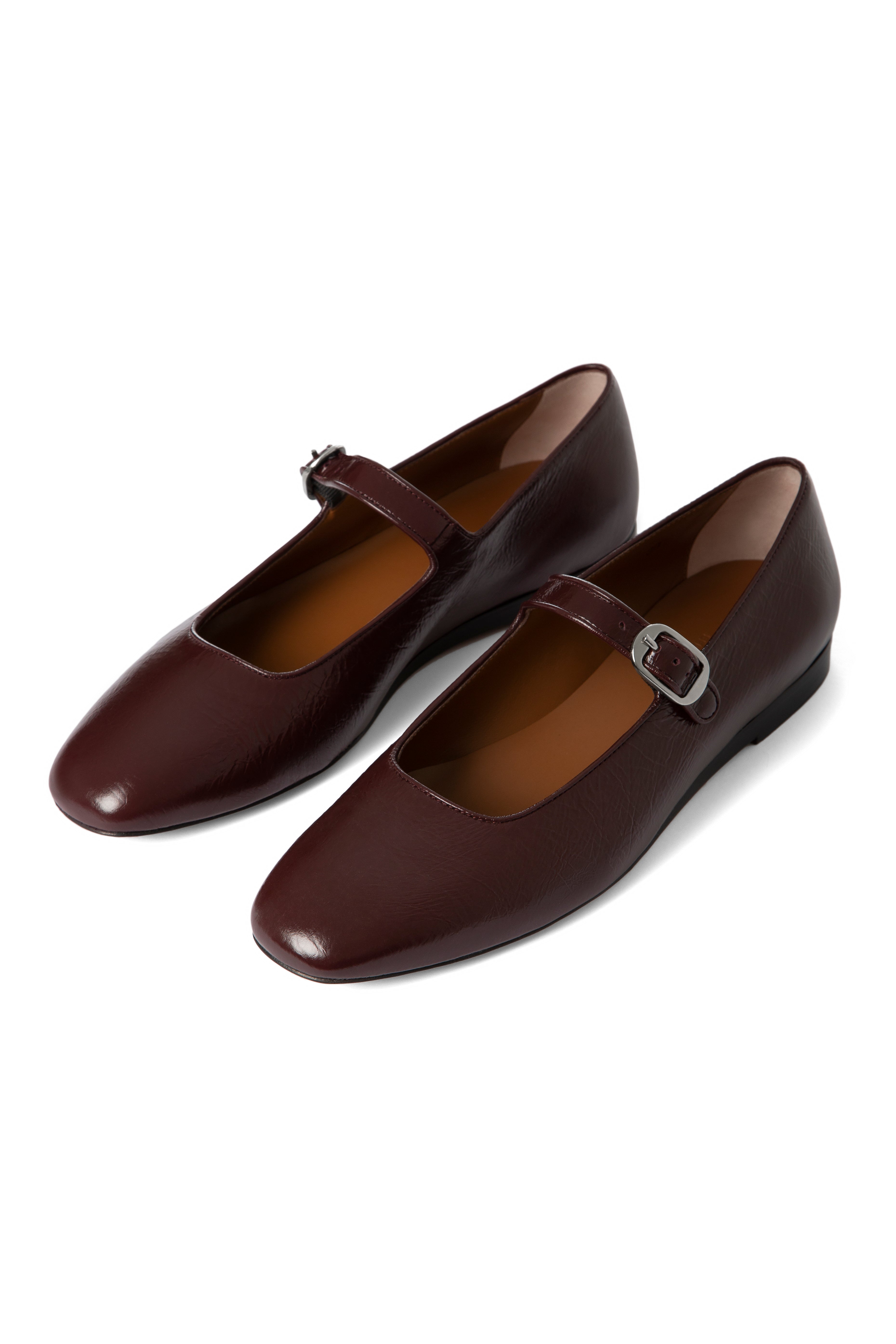 Aubergine Mary Jane Flats
