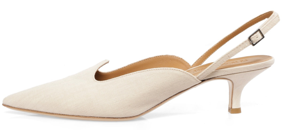 Cream Slingback Pumps