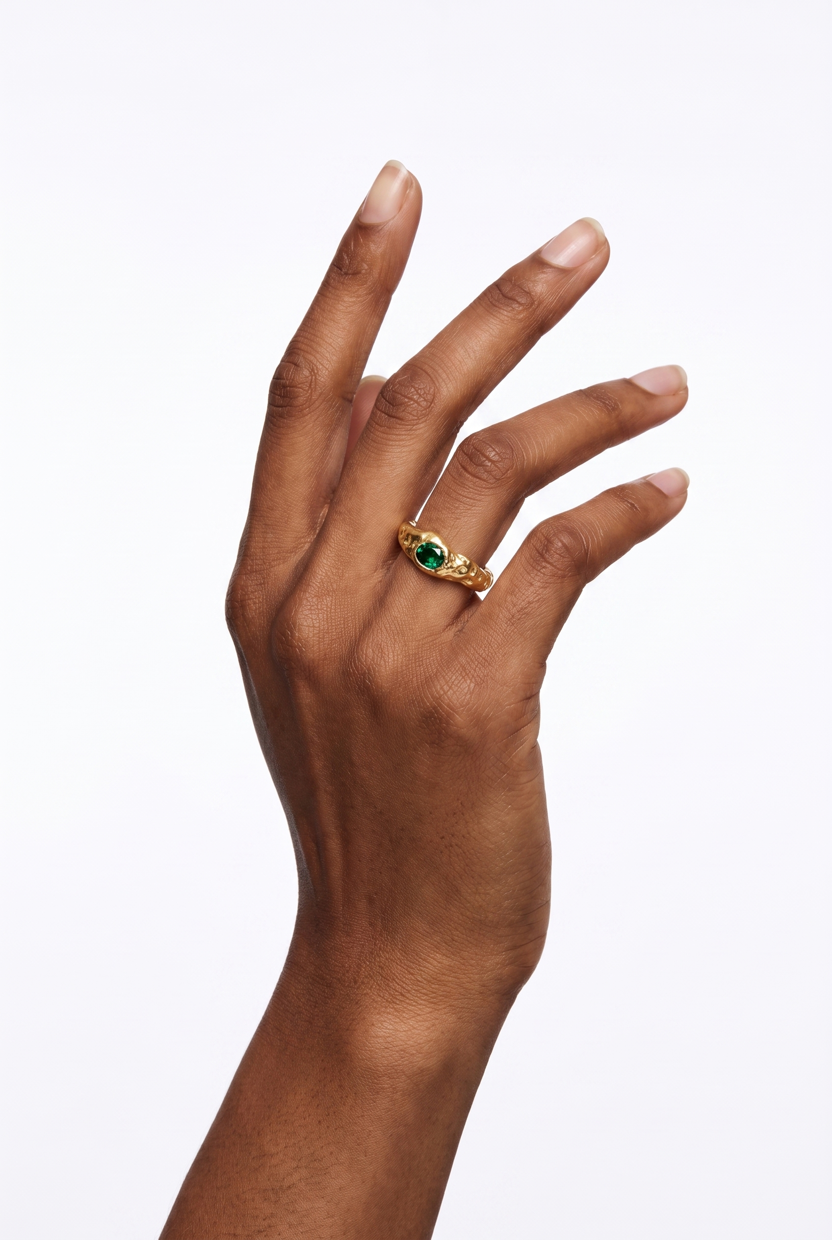 Lola Ring with Emerald Green Gem
