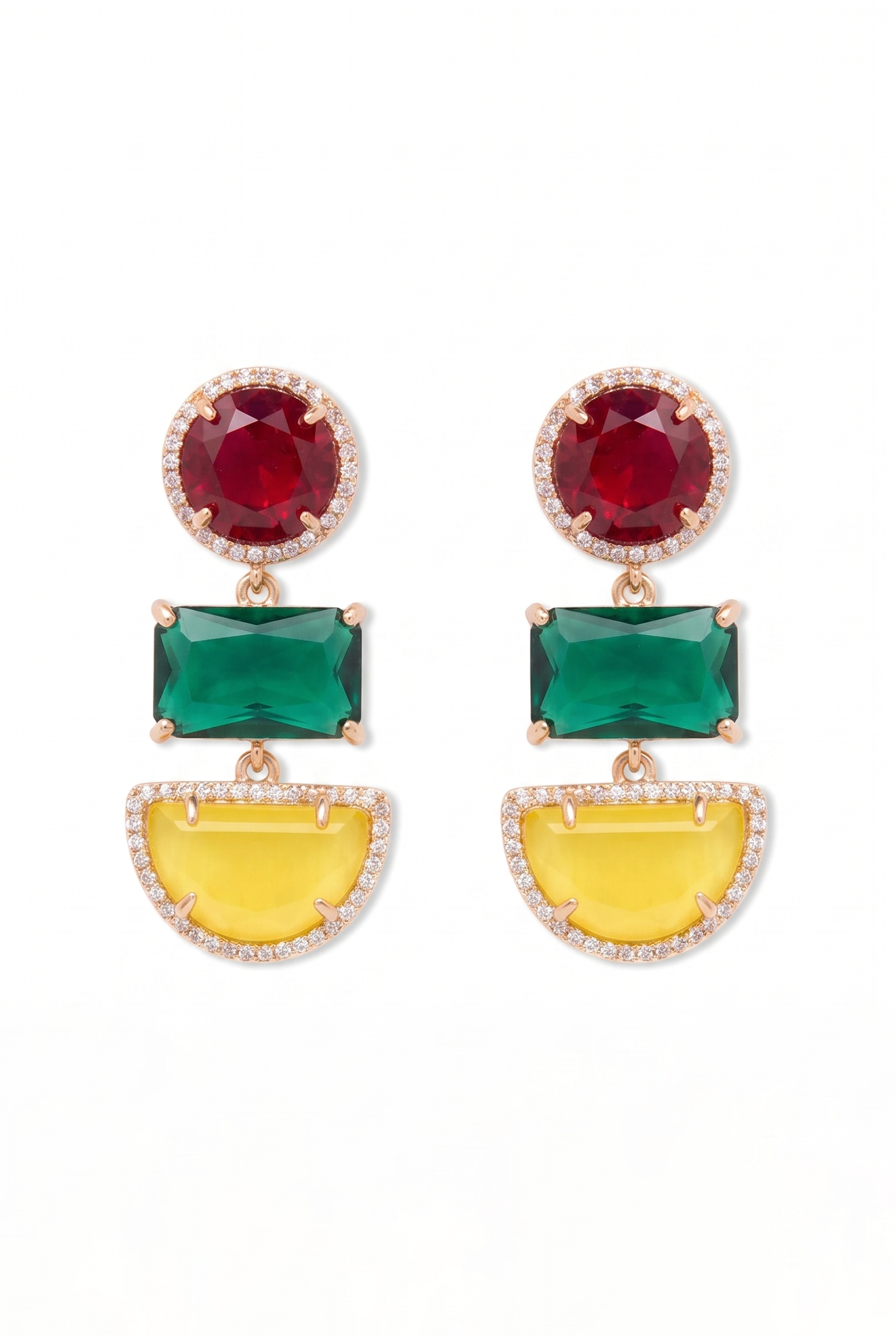 Earrings with Colorful Crystals