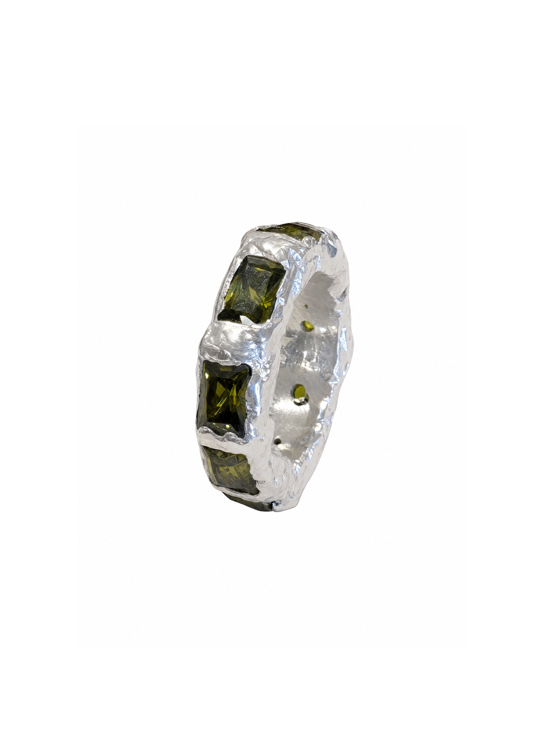 Monroe square with khaki green gems